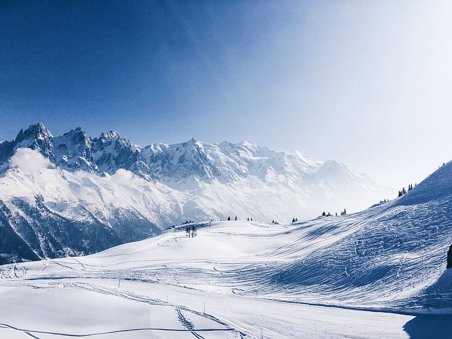 nature, landscape, mountains, summit, peaks, snow, blanket HD wallpaper
