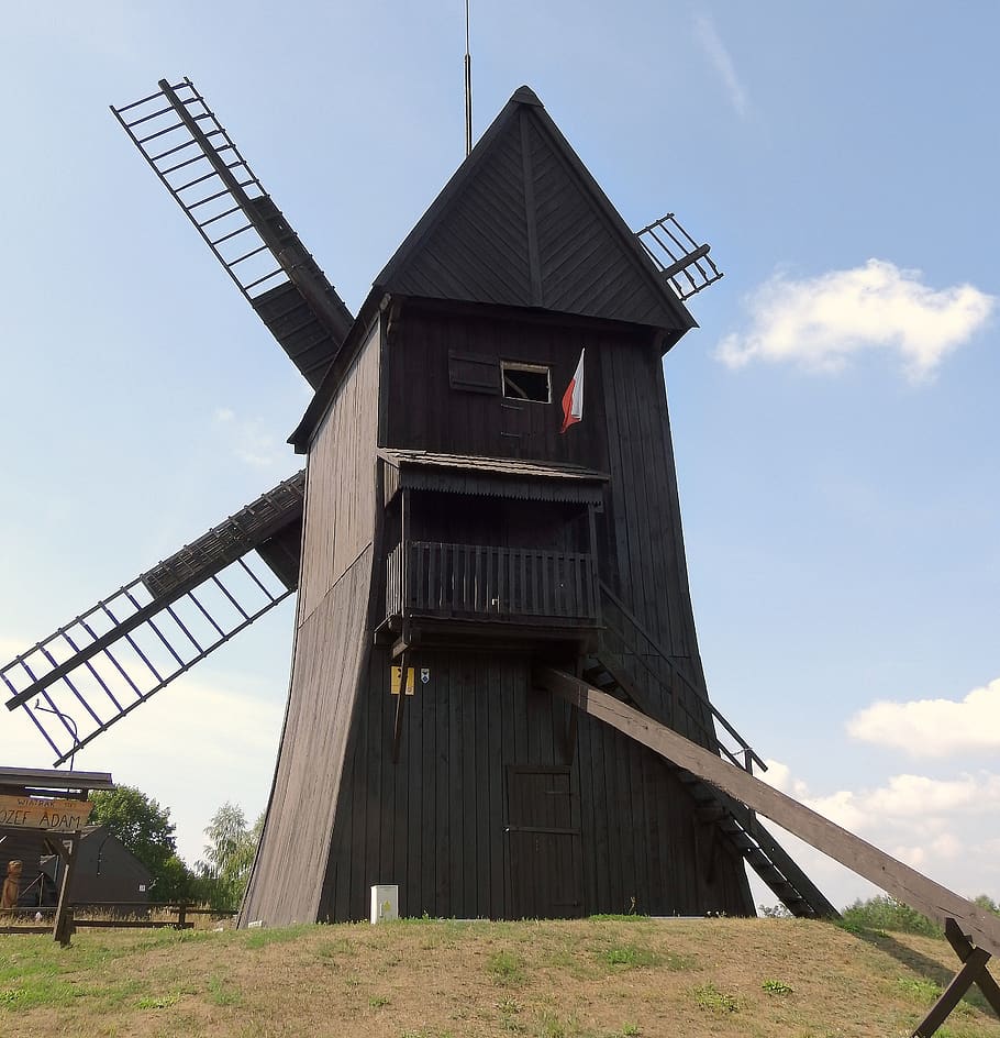 windmill, the museum, historical, landscape, old, summer, figure HD wallpaper