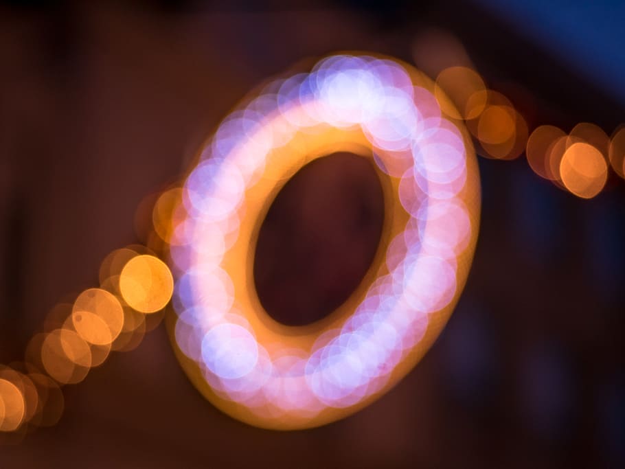netherlands, amsterdam, nighttime, street light, blurred, bokeh HD wallpaper