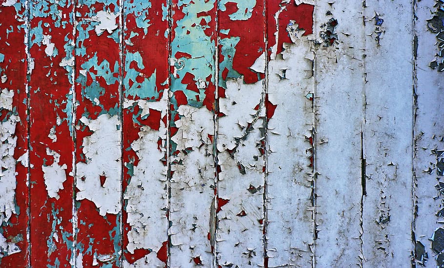 red and white wall, rust, rug, door, concrete, steel, stain, word HD wallpaper