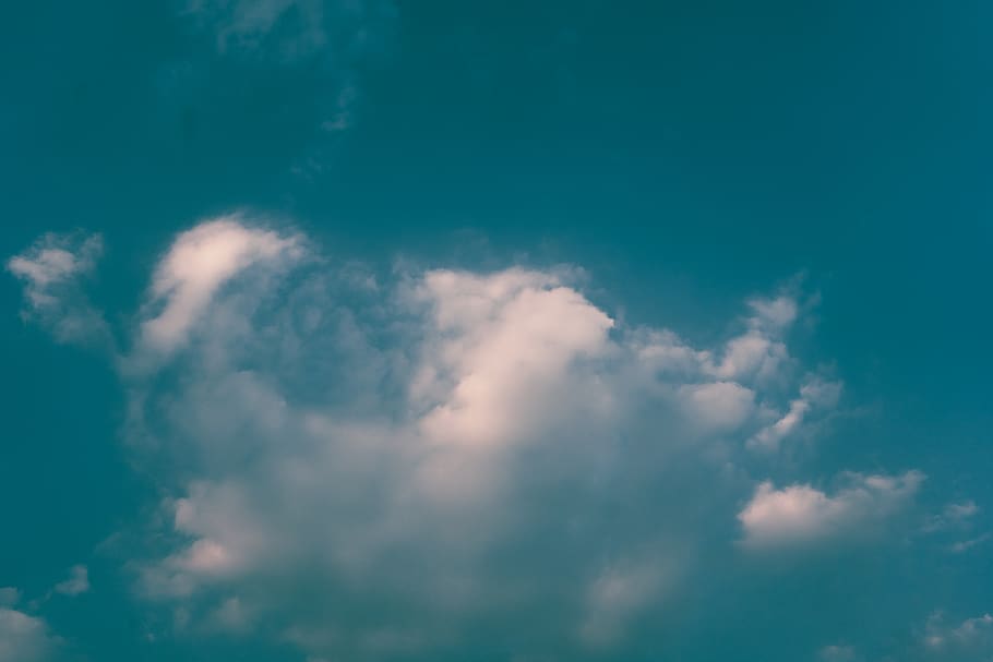 white clouds and blue sky during daytime, nature, outdoors, azure sky HD wallpaper