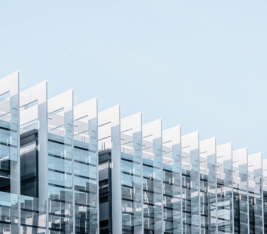 clean, modern, square, minimalism, blue, building, madrid, architecture HD wallpaper