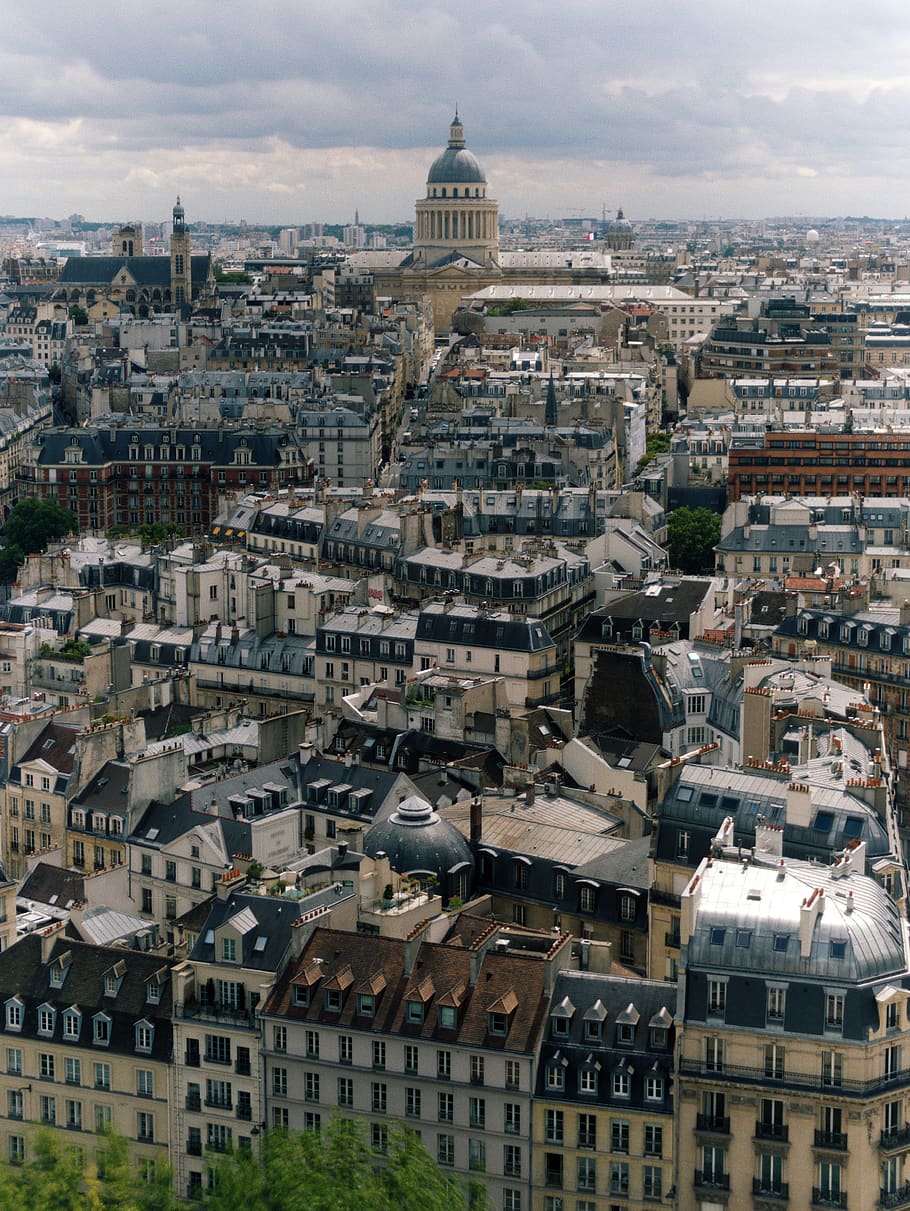франция, париж, нотр дам, roofs, pantheon, HD wallpaper