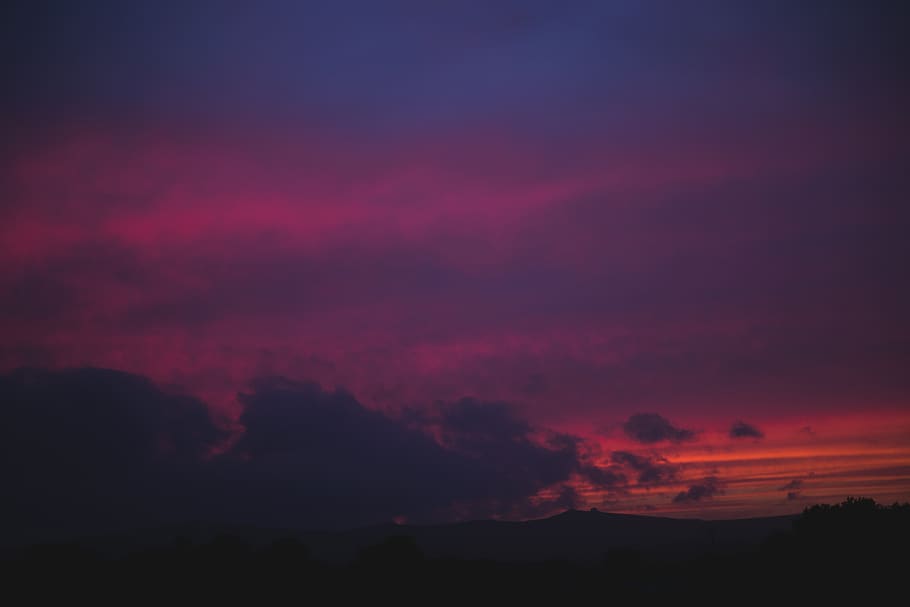 sunset, landscape, pink, sky, cloud - sky, scenics - nature HD wallpaper