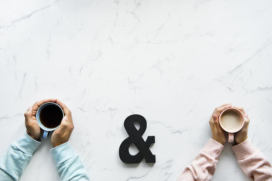 Two Brown and Blue Ceramic Mugs, beverage, break, coffee, color HD wallpaper