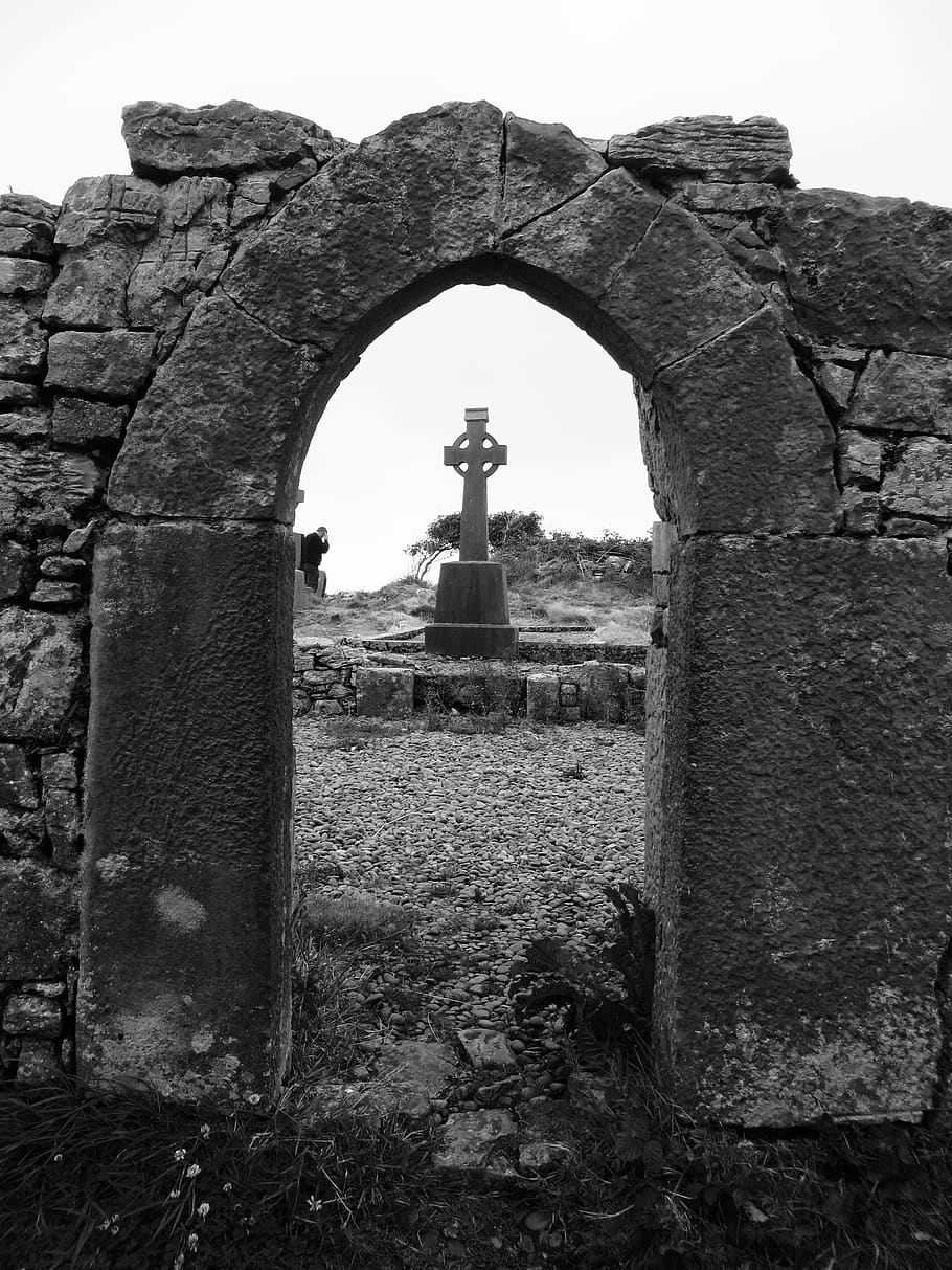 ireland, the seven churches, celtic, irish, cemetery, grave