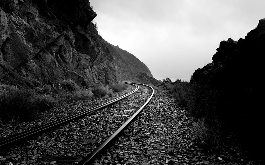 track, transportation, the way forward, railroad track, sky HD wallpaper