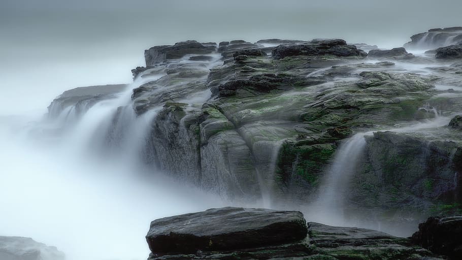 waterfall wallpaper, rainforest, nature, outdoors, plant, vegetation HD wallpaper