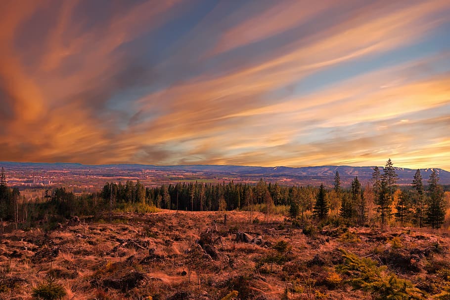 landscape, sunset, evening, scenic, sky, clouds, scenics - nature HD wallpaper