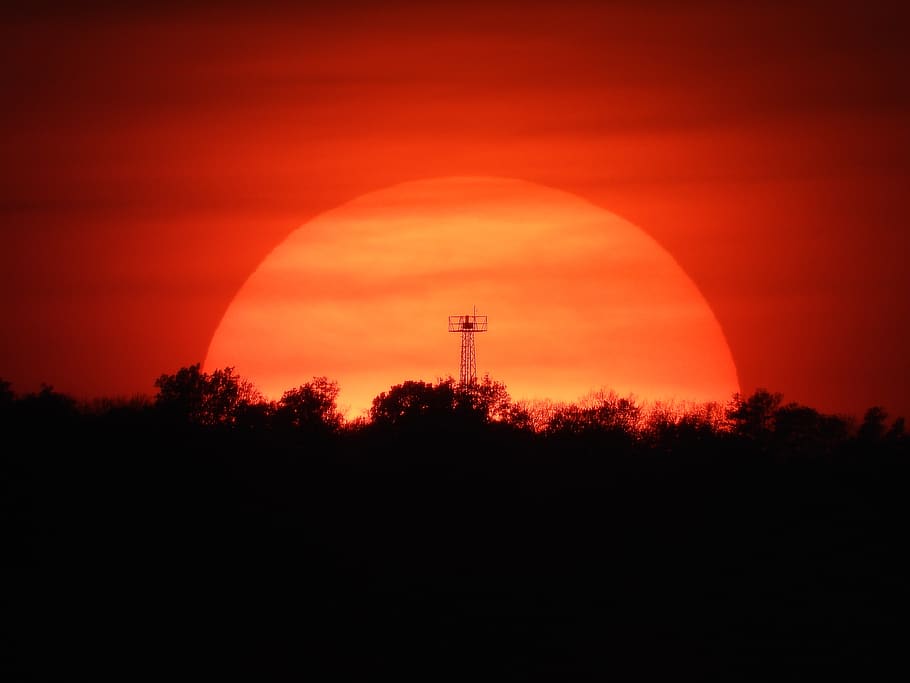 sunset, sky, mood, atmospheric, evening, romantic, silhouette HD wallpaper