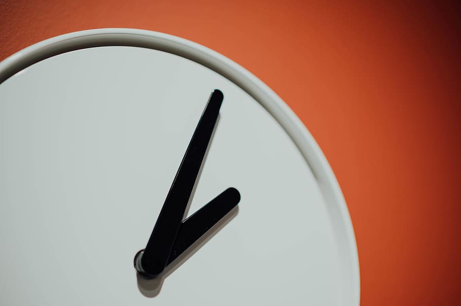 white and black wall clock, studio shot, indoors, close-up, no people HD wallpaper