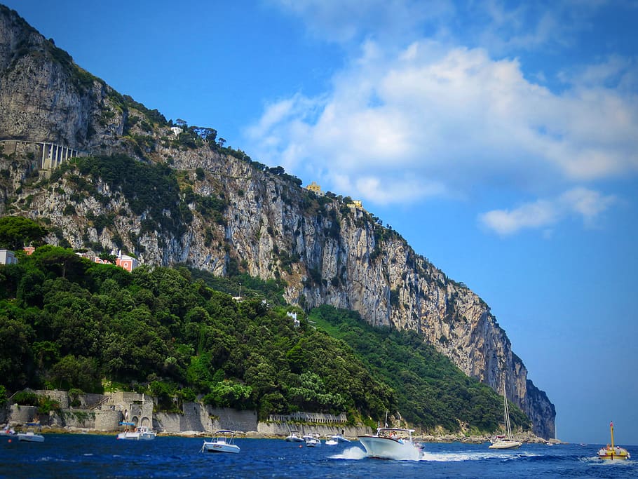 italy, capri, nautical vessel, water, transportation, sea, mode of transportation HD wallpaper