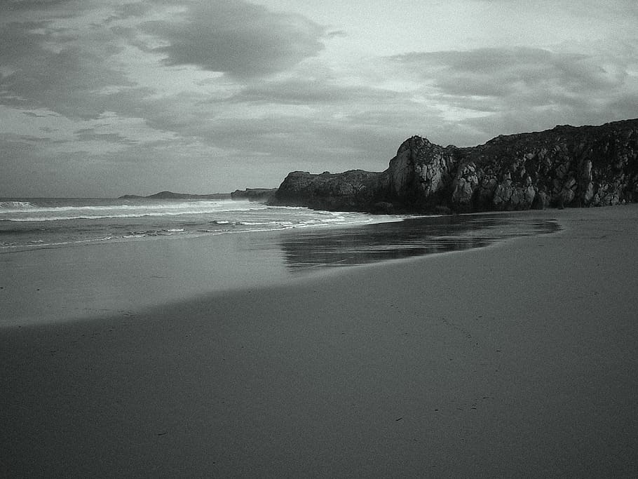 spain, cantabria, beach, winter, lonely, travel, clouds, sky HD wallpaper