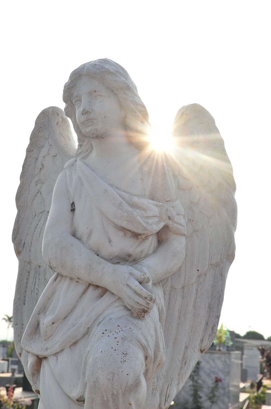 wing, monument, statue, sculpture, angel, art, carving, stone carving HD wallpaper