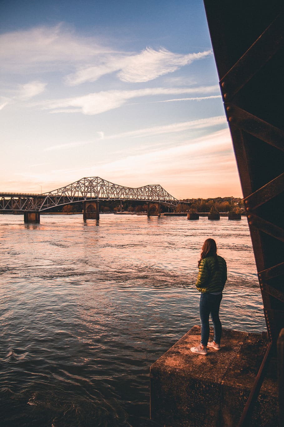 Bridge, water, sky, built structure, real people, architecture HD wallpaper