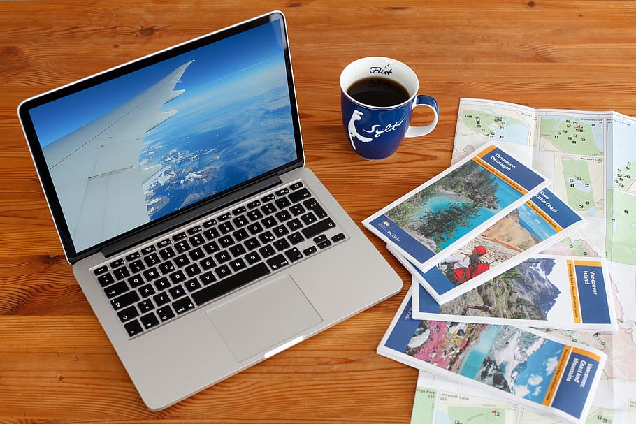workplace, communication, mac, travel, cards, plan, design HD wallpaper