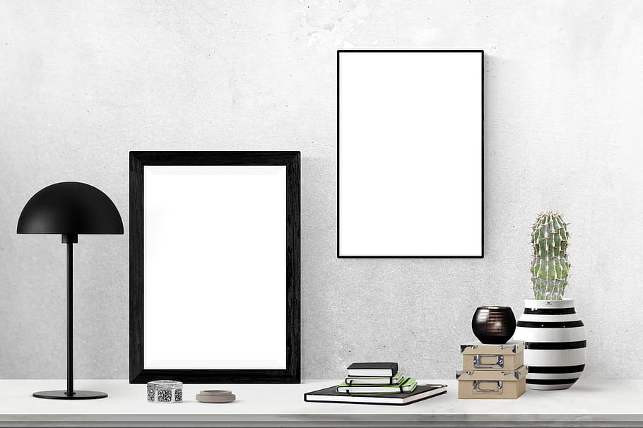 poster, frame, plant, book, box, lamp, picture frame, technology HD wallpaper