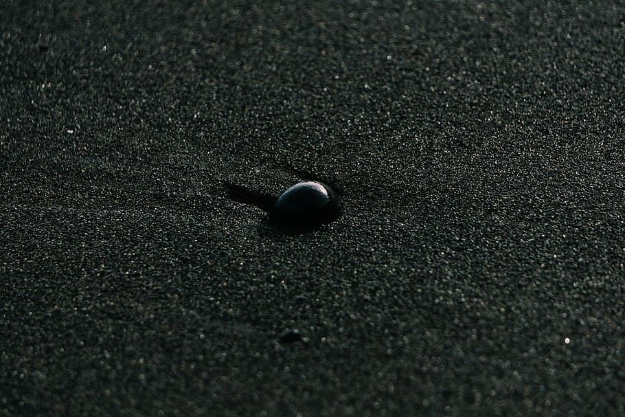 black, sand, stone, pebble, beach, iceland, nature, minimalistic HD wallpaper