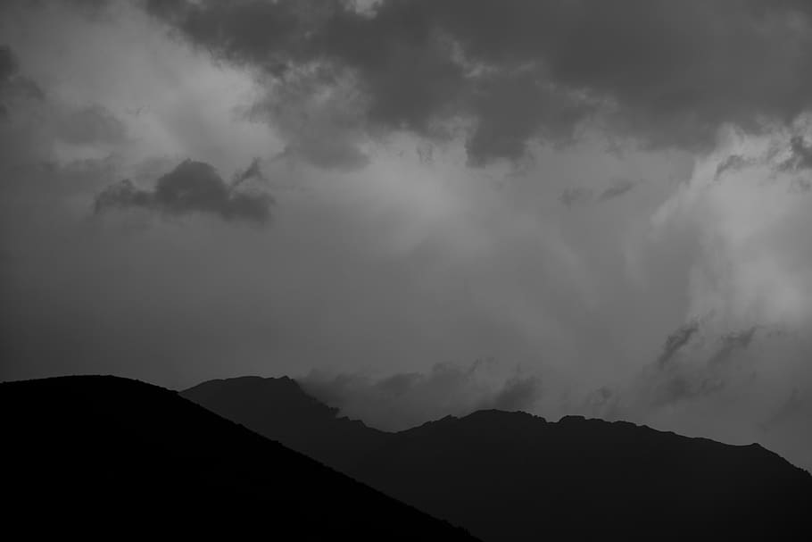 mountains covered with snows, weather, nature, storm, iran, fasham HD wallpaper