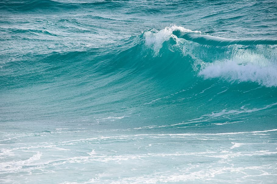 surf, water, wave, sea, ocean, nature, foam, splash, turquoise HD wallpaper