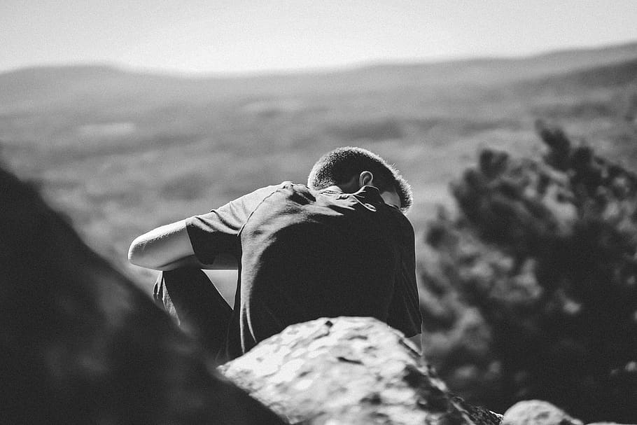 trees, forest, nature, wallpaper, thought, portrait, man, boy HD wallpaper
