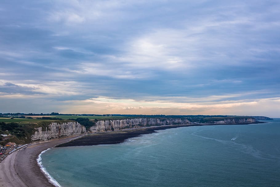 france, etretat, sky, water, cloud - sky, sea, nature, scenics - nature HD wallpaper