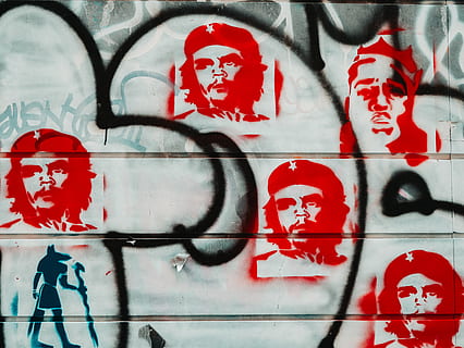 Che Guevarra painted wall, red, graffiti, creativity, art and craft HD wallpaper