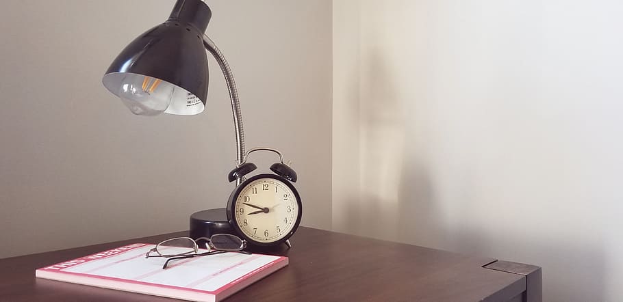 background, horizontal, landscape, lampshade, clock, office HD wallpaper