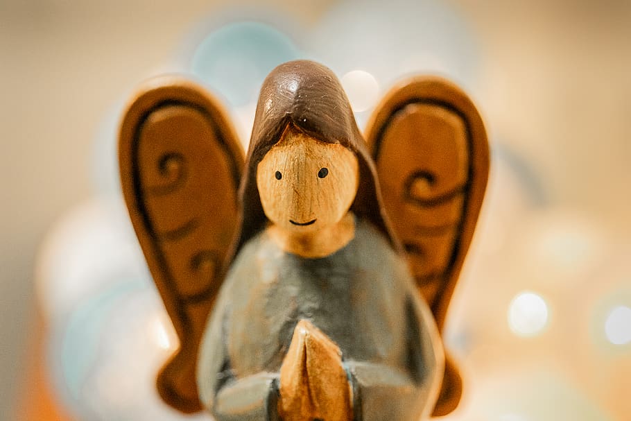 angel figurine, close-up, representation, indoors, human representation HD wallpaper