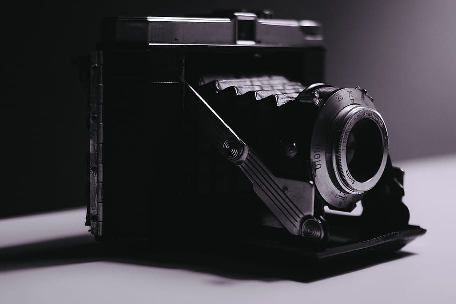 black land camera, electronics, digital camera, shadow, design HD wallpaper