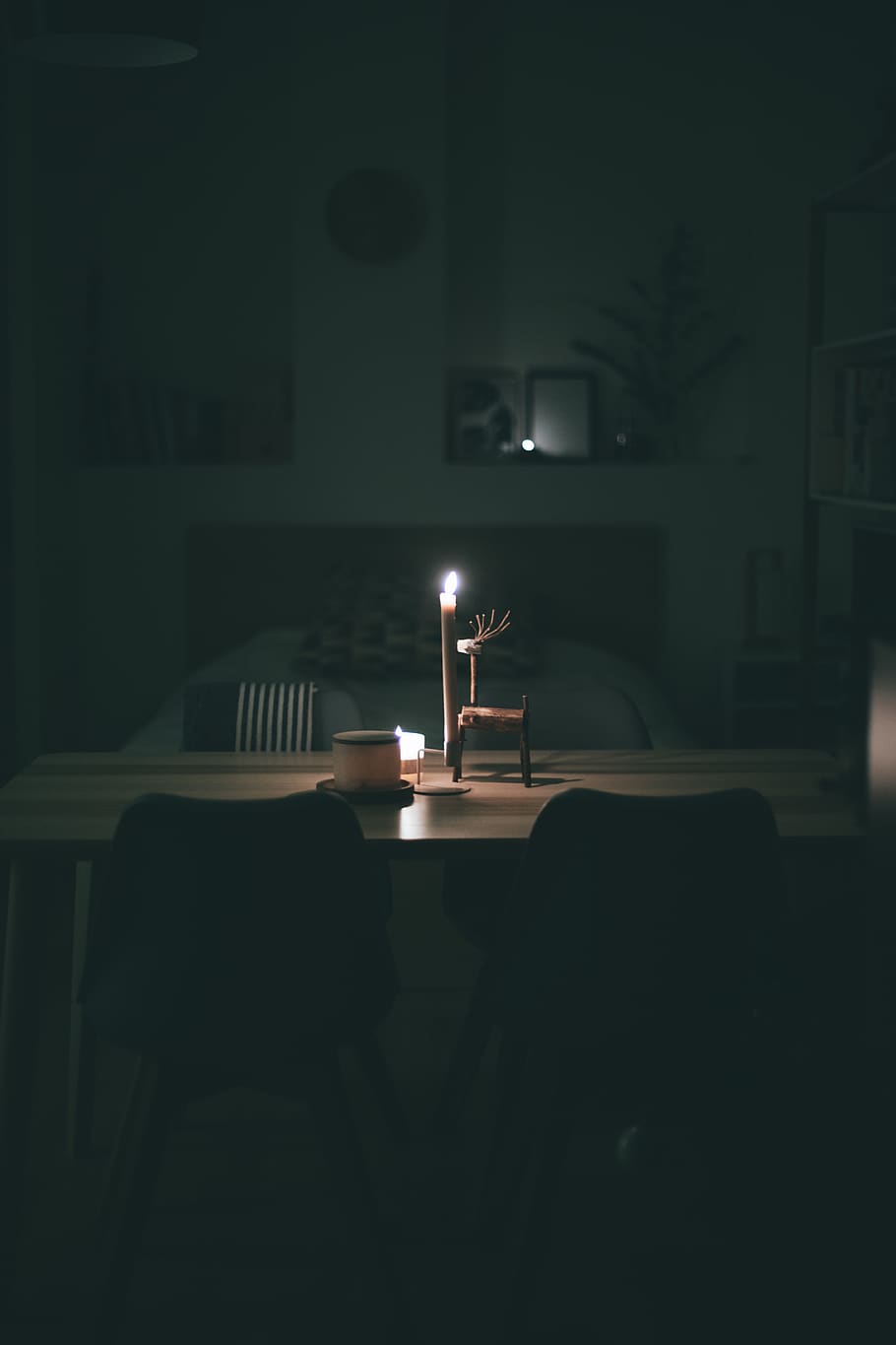 light, christmas, candle, hygge, illuminated, table, flame