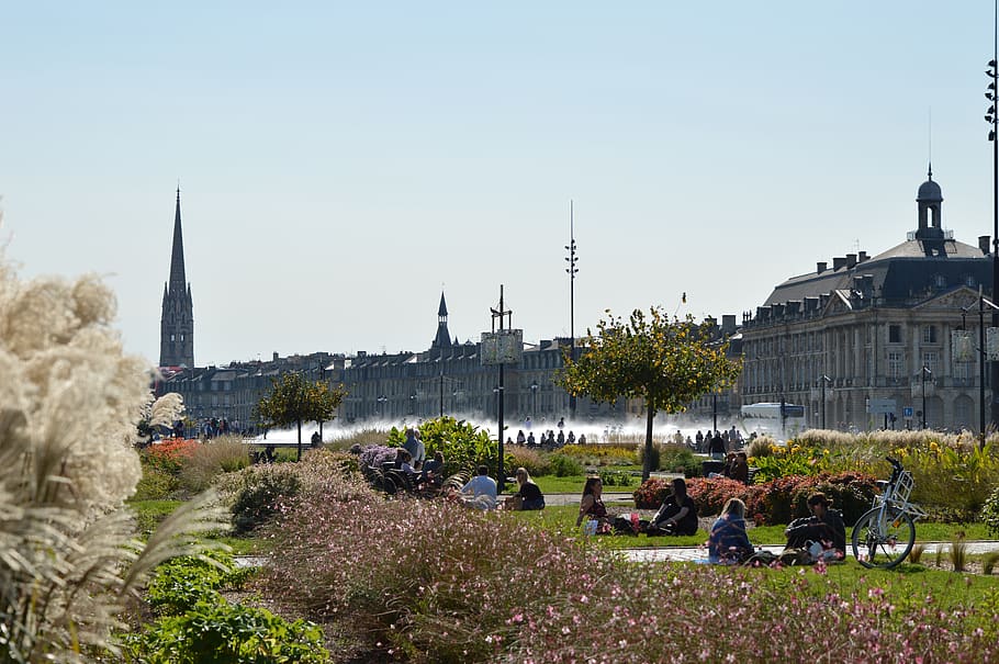 architecture, city, panoramic, sky, bordeaux, docks, building exterior HD wallpaper