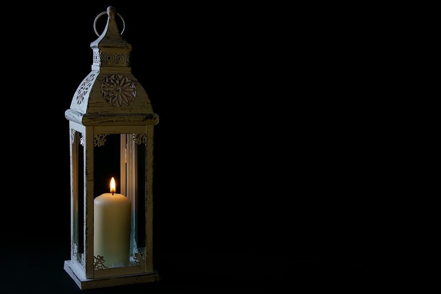 candle, replacement lamp, lantern, light, the flame, old, black HD wallpaper
