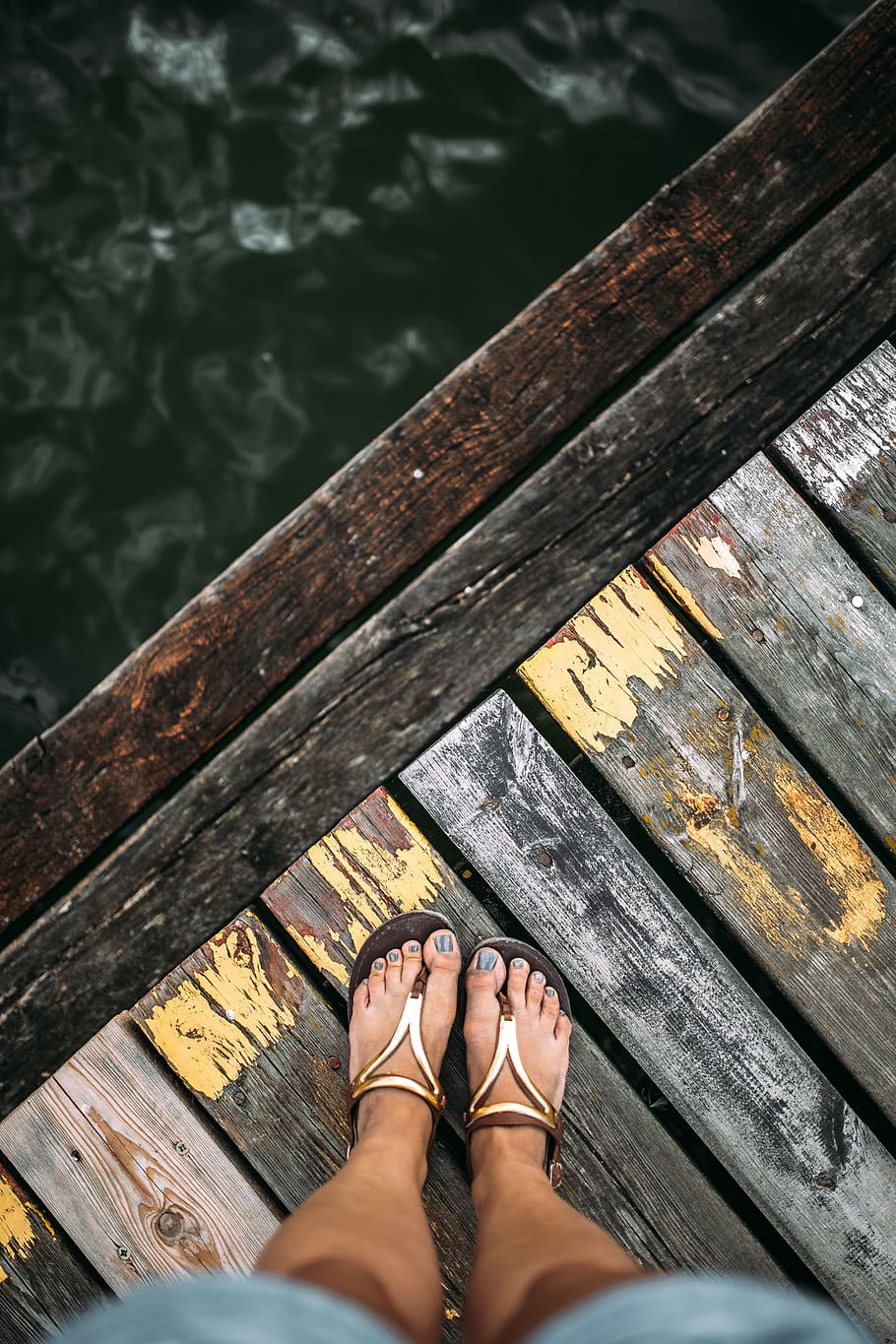 Old pier over a lake, day, summer, vintage, waterscape, wooden HD wallpaper