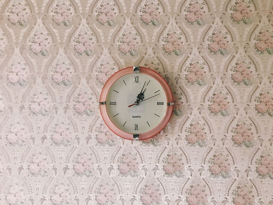 wall, clock, time, circle, art, pattern, wall - building feature HD wallpaper