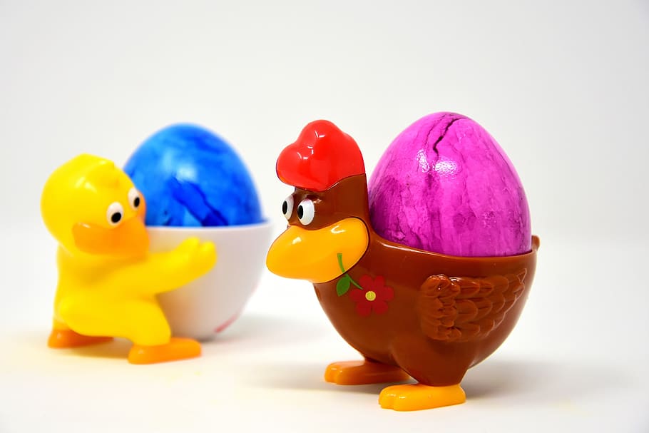 easter egg, chicks, chicken, egg cups, funny, colorful, spring HD wallpaper