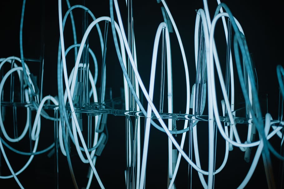 night, wire, light, electricity, black background, indoors HD wallpaper