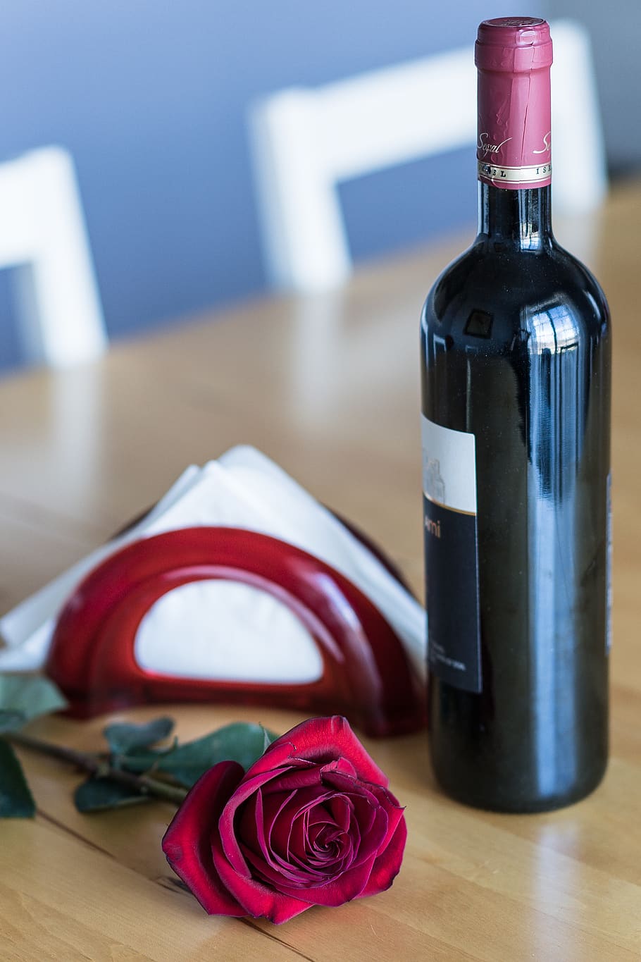 wine, flower, alcohol, drink, beverage, bottle, rose, plant HD wallpaper