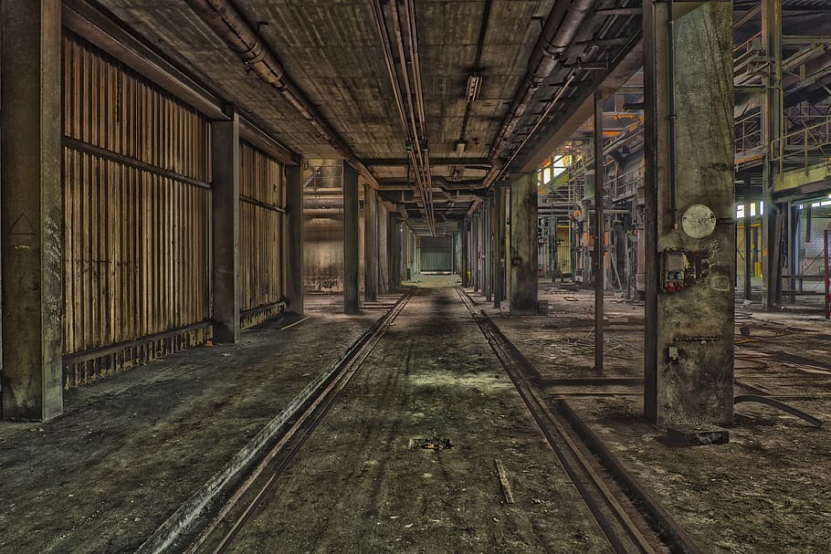 lost places, factory, hall, industry, abandoned, trades hall, HD wallpaper