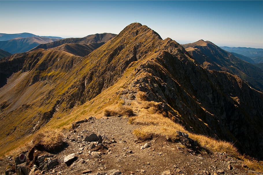 mountains, peaks, summit, hiking, scenics - nature, mountain range HD wallpaper