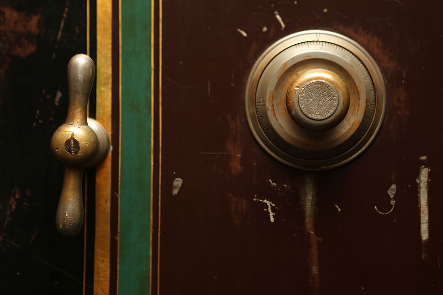 safe, vault, combination, lock, door, handle, brass, technology HD wallpaper