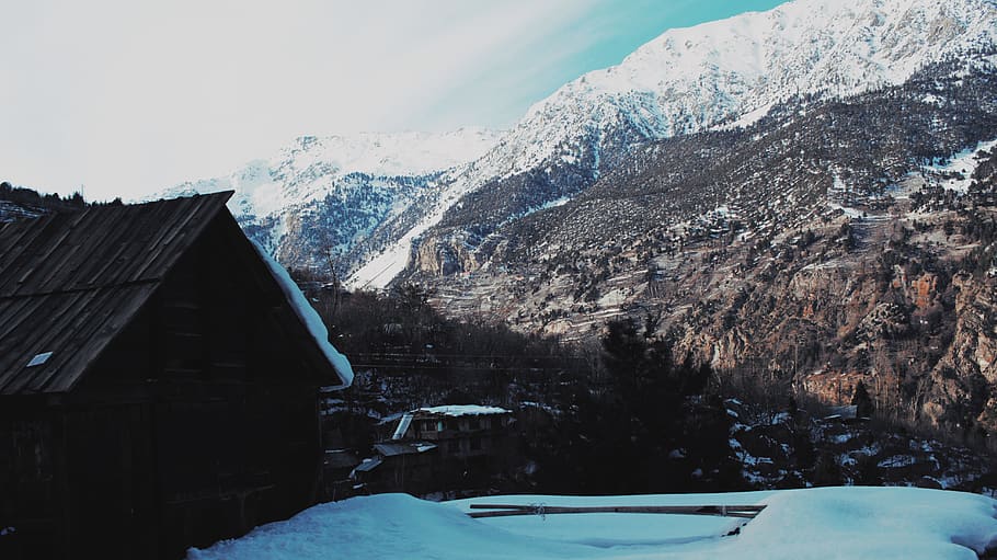 nature, outdoors, mountain, ice, snow, housing, building, plant HD wallpaper