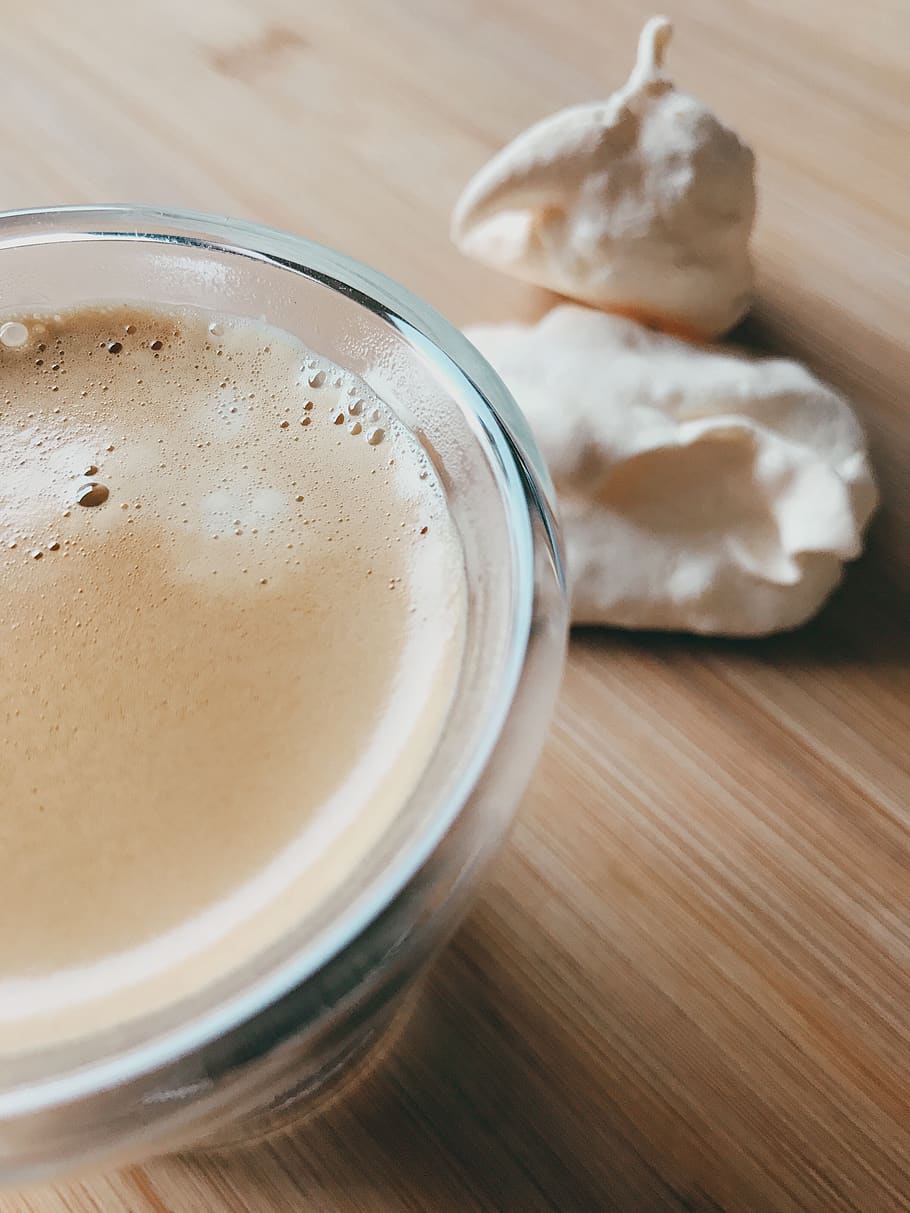 coffee, meringue, sugar, break, pastry, food and drink, table HD wallpaper