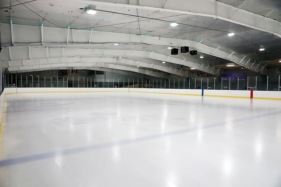 indoors, empty, hockey, rink, arena, ceiling, modern, sports