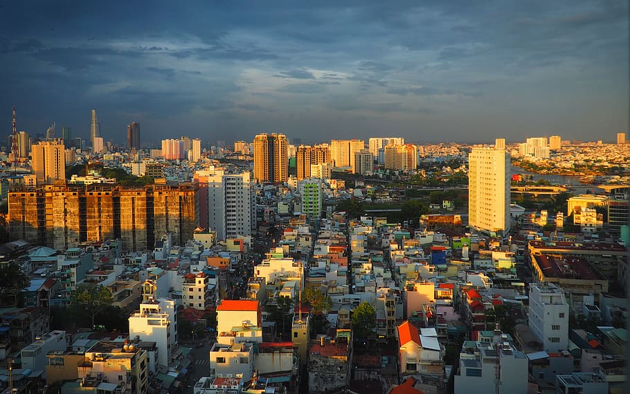 vietnam, district 5, bright, clouds, cloudy, contrast, new HD wallpaper