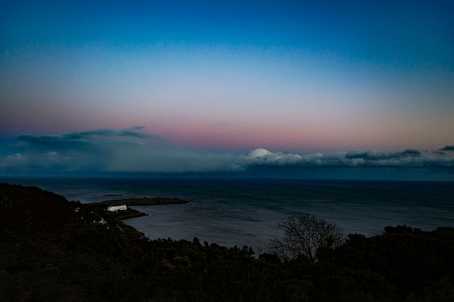 sea, clouds, sky, island, storm, colour, water, scenics - nature HD wallpaper