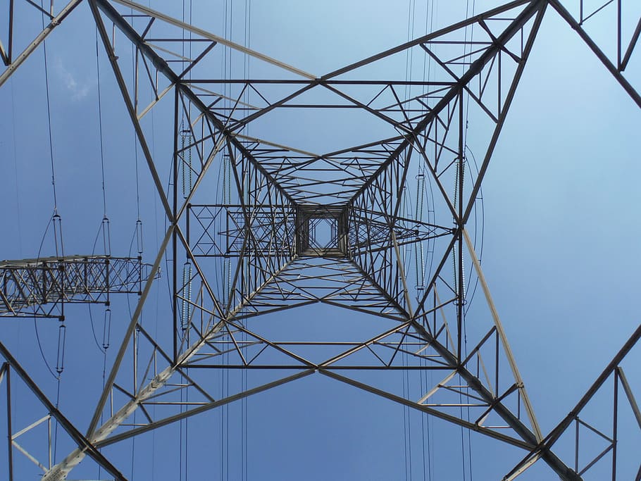 Transmission Tower, electric, electricity, high-voltage line, HD wallpaper