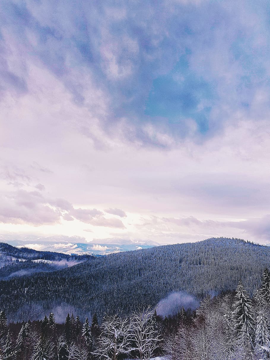 Mountain, cold, daylight, environment, fog, foggy, landscape HD wallpaper