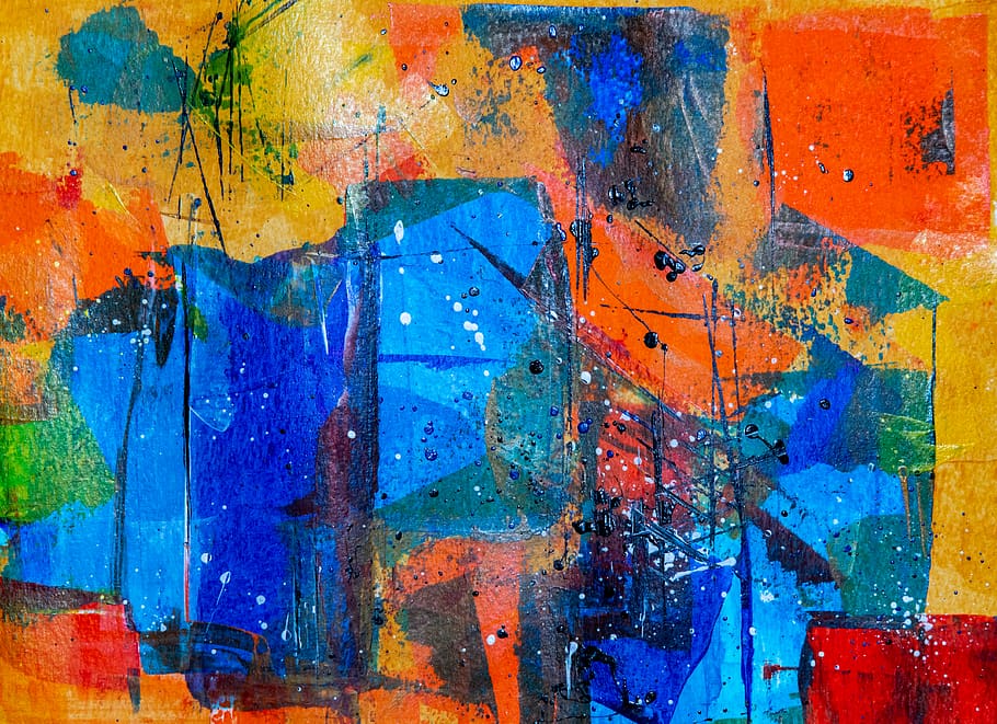 Multicolored Abstract Painting, abstract expressionism, acrylic paint, HD wallpaper