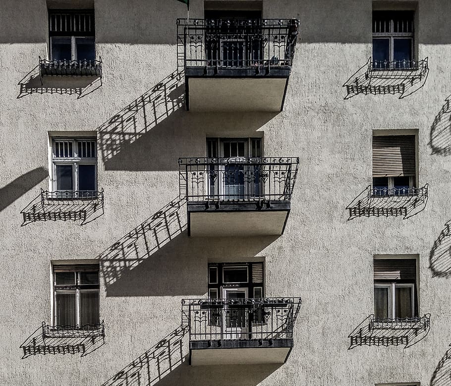 windows, shadow, wall, building, architecture, built structure HD wallpaper